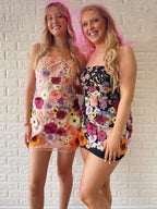 Vestido de Regresso a Casa com Alças Finas e Flor 3D