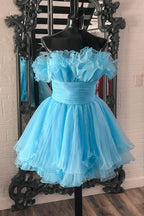 A-Line Strapless Ruffled Short Homecoming Dress