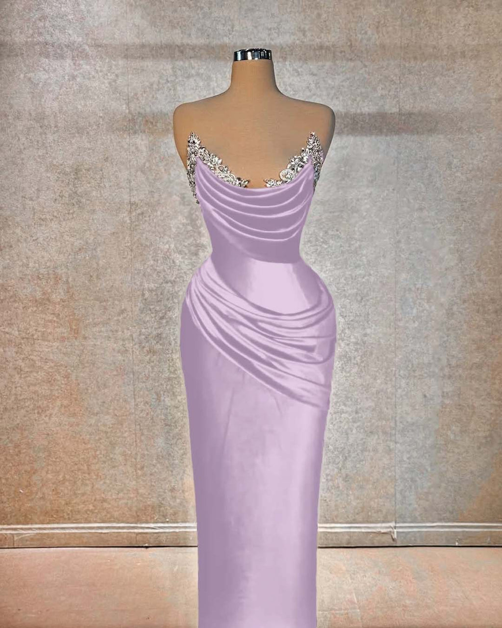 Chic Strapless Long Prom Dress With Beading And Pleated Details