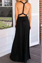 Vestidos elegantes de vestido de noite com alça sólida sem costas (20 cores)
