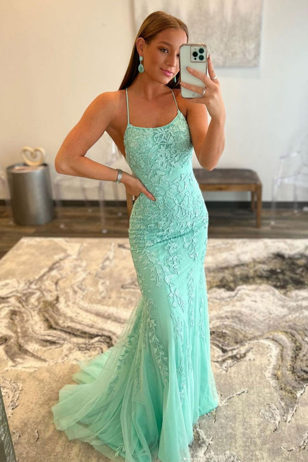 Roycebridal Lucille | Meerjungfrau-Ballkleid mit Spaghettiträgern und Spitze