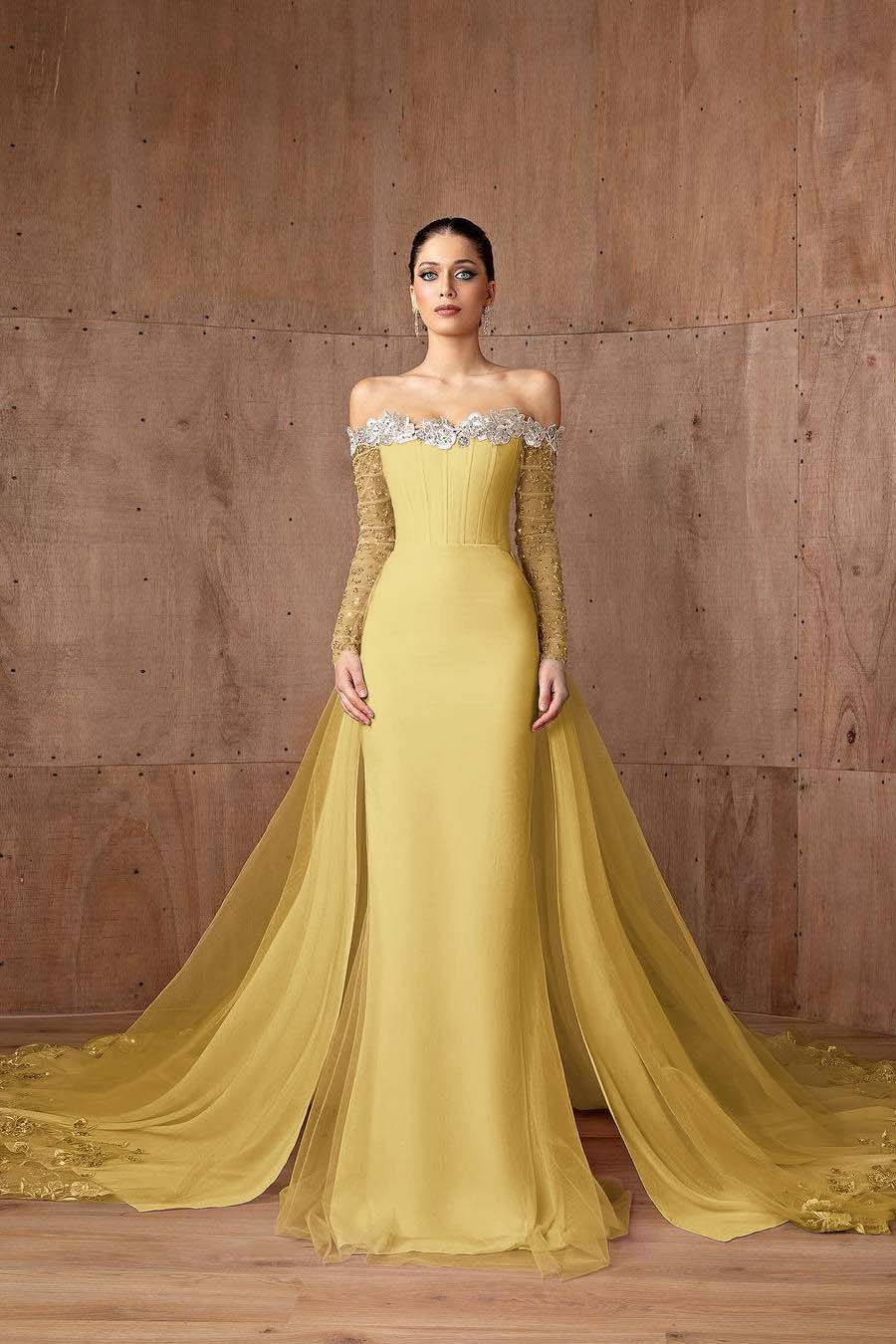 Strapless Mermaid Prom Dress With Appliques Long Sleeves Formal Gown