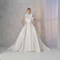 Noble Elegant Sleeveless A Line White Backless Wedding Dress