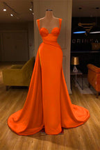 Robes de bal longues en satin, coupe sirène, décolleté cœur, fente haute, magnifiques
