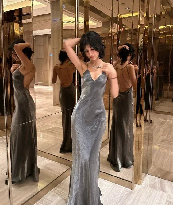 Vestido Comprido de Festa Novo Estilo com Decote em V, Vestido de Baile da Moda Y7389