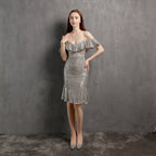 Vestido de Noite Curto com Decote em V – Vestido Elegante para Mulheres para Festas, Eventos Sociais e Discotecas