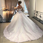 Charming Long Sleeves A Line Satin Wedding Dress With Sweetheart Neckline