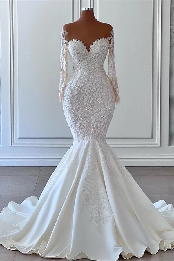 One Shoulder Mermaid Wedding Dress With Applique And Organza Petals Cascade