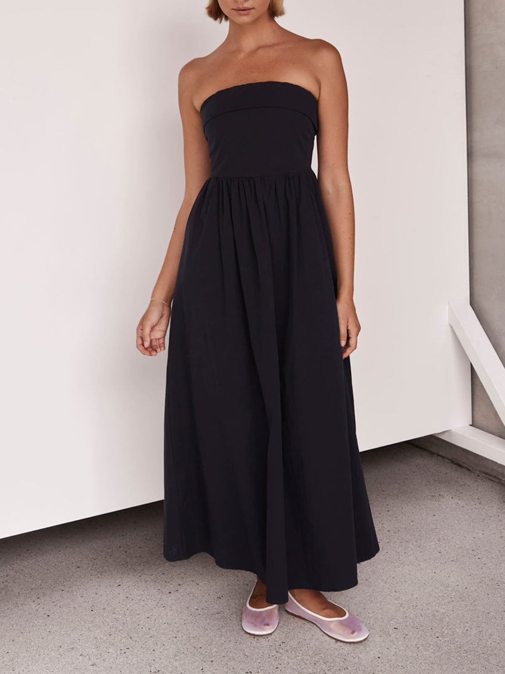 Abito Midi Senza Spalline Stile Resort Tulare