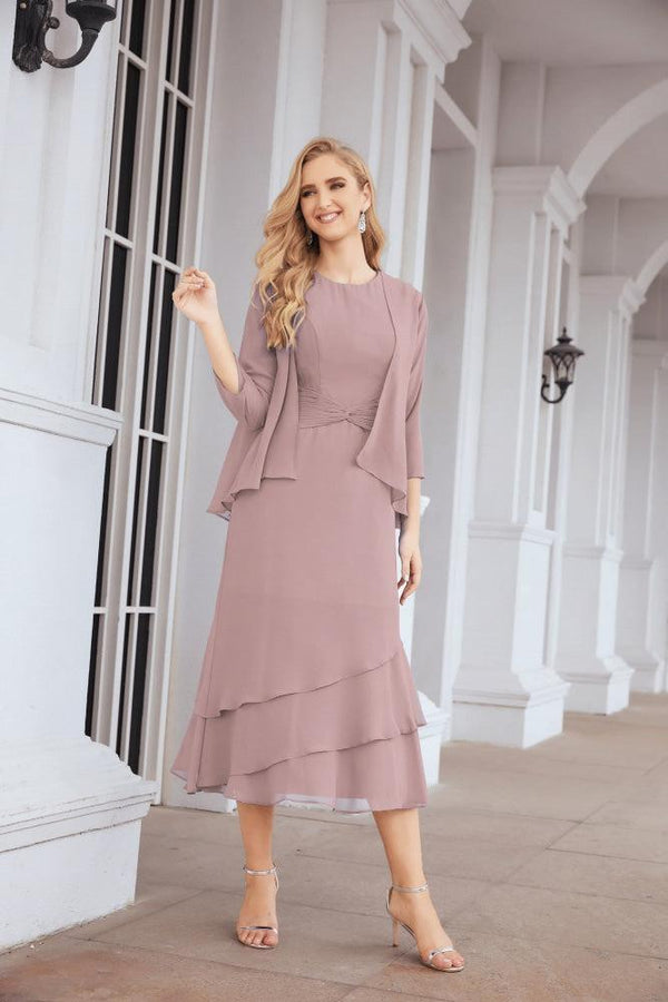 Two-Piece A-line Mother of The Bride Dress Formal Party Gown Dress 28072