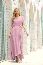 Mother of The Bride Dresses Plus Size V-Neck Floor Length Formal Prom Dress for Wedding Guest 28020