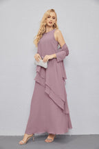 Abito da Sposa Madre con Cardigan Leggero Aperto Davanti Abito da Cerimonia Elegante 28081