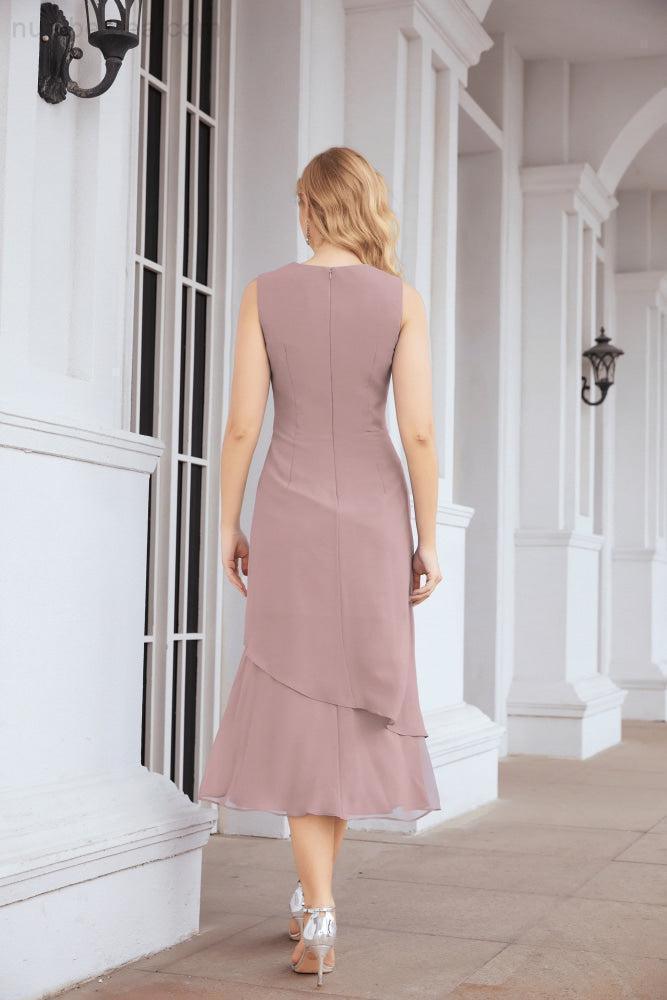 Vestido de fiesta formal de dos piezas en línea A para madre de la novia Numbersea 28072