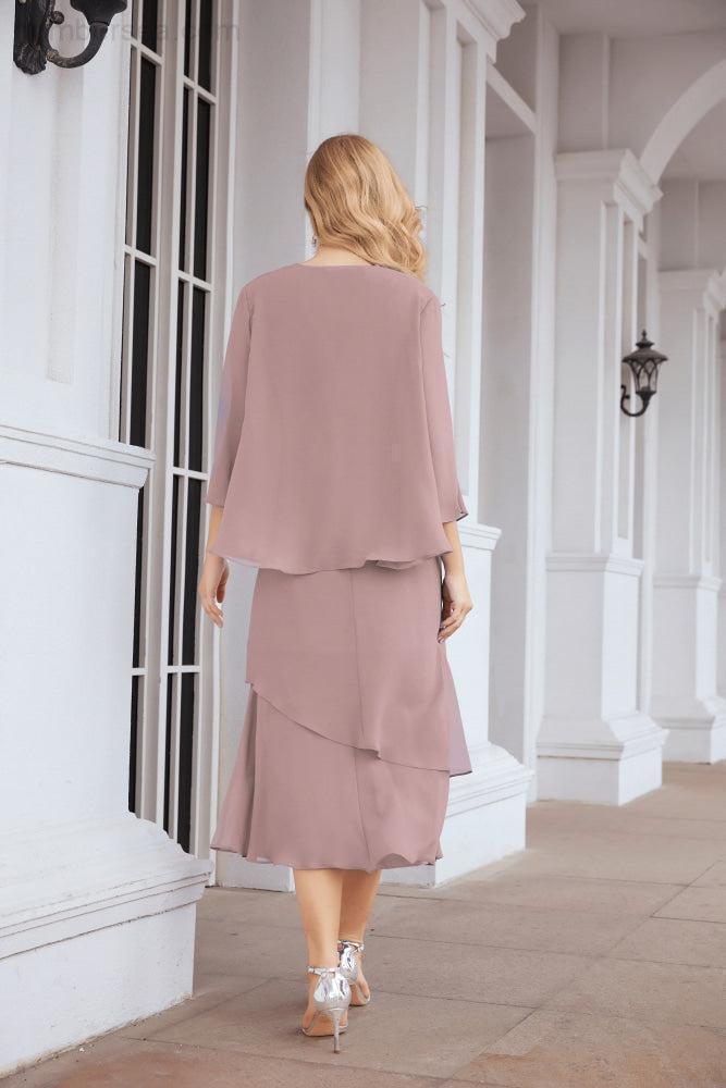 Vestido de fiesta formal de dos piezas en línea A para madre de la novia Numbersea 28072