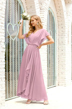 Mother of The Bride Dresses Plus Size V-Neck Floor Length Formal Prom Dress for Wedding Guest 28020