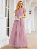 Vestidos de Baile Formais Numbersea para Mãe da Noiva com Mangas de Renda Vestido de Dama de Honra 28047