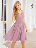 Homecoming Dresses Knee Length Skirt V Back 28062