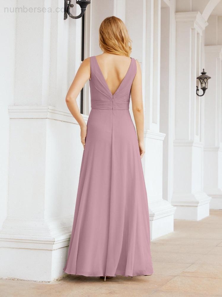 Bridesmaid Dresses for Wedding Ruffles Long Formal Prom Gowns 28039