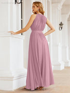 Vestido de Dama de Honra Numbersea com Alças, Cintura Império, Vestido Formal de Noite para Mãe da Noiva 28030