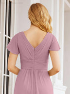 Vestidos de Baile Formais Numbersea para Mãe da Noiva com Mangas de Renda Vestido de Dama de Honra 28047
