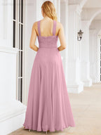 Crisscross Halter Bridesmaid Dresses for Party Wedding Evening Prom Maxi Ball Gowns 28053