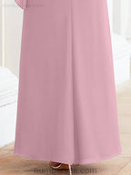 Numbersea Festliches Abendkleid Lang Mutter der Braut Kleid mit Rüschencape 28026