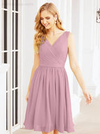 Homecoming Dresses Knee Length Skirt V Back 28062