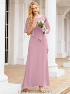 Numbersea Festliches Abendkleid Lang Mutter der Braut Kleid mit Rüschencape 28026