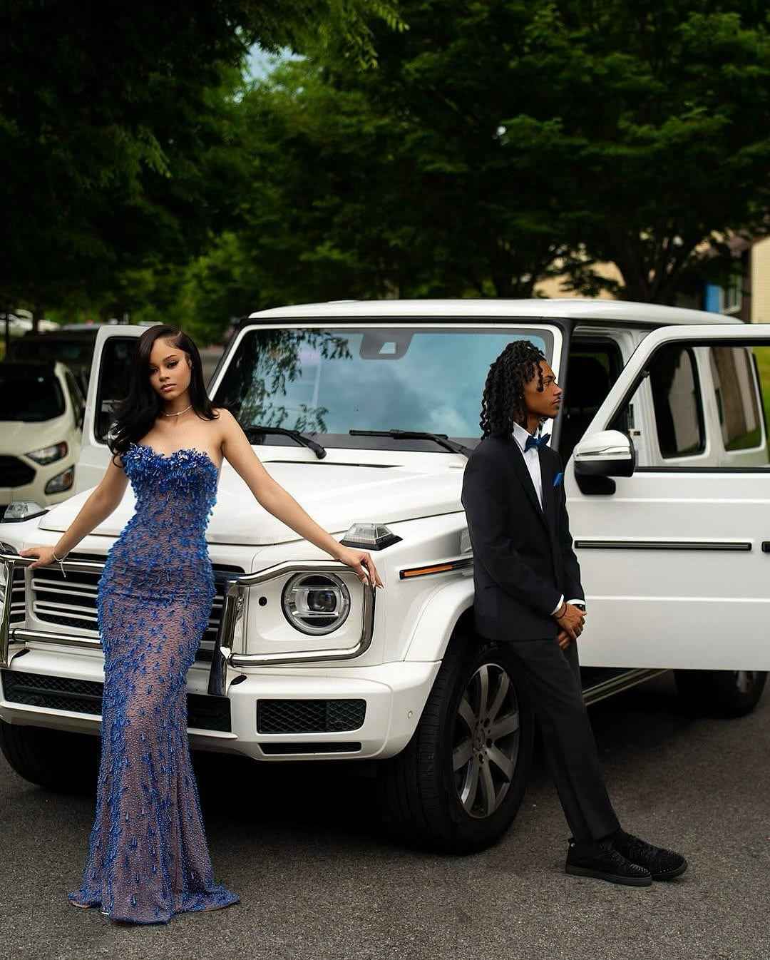 Sapphire Dreams Royal Blue Beaded Mermaid Prom Dress With Sheer Illusion
