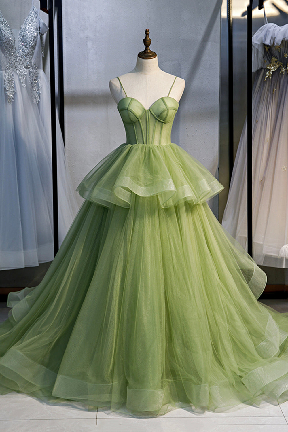 Robe longue de bal en tulle douce, belle robe de soirée évasée pour remise de diplôme