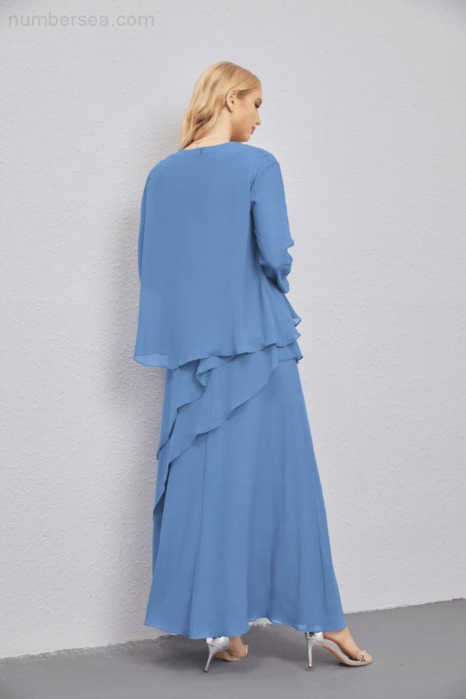 Abito da Sposa Madre con Cardigan Leggero Aperto Davanti Abito da Cerimonia Elegante 28081
