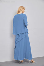 Abito da Sposa Madre con Cardigan Leggero Aperto Davanti Abito da Cerimonia Elegante 28081