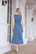 Vestido de fiesta formal de dos piezas en línea A para madre de la novia Numbersea 28072