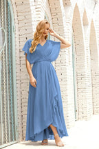 Mother of The Bride Dresses Plus Size V-Neck Floor Length Formal Prom Dress for Wedding Guest 28020