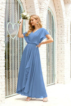 Mother of The Bride Dresses Plus Size V-Neck Floor Length Formal Prom Dress for Wedding Guest 28020