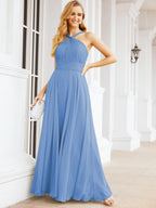 Crisscross Halter Bridesmaid Dresses for Party Wedding Evening Prom Maxi Ball Gowns 28053