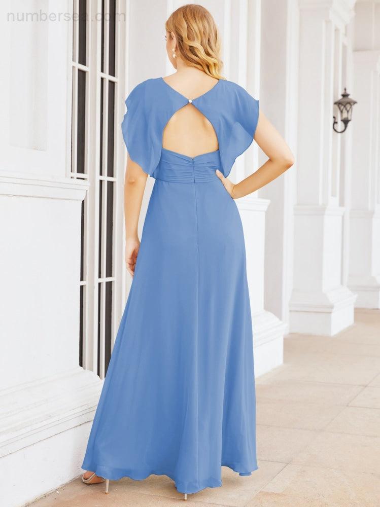 Bridesmaid Dresses Cape Formal Prom Dress Open Back Gowns for Mother of The Bride 28058