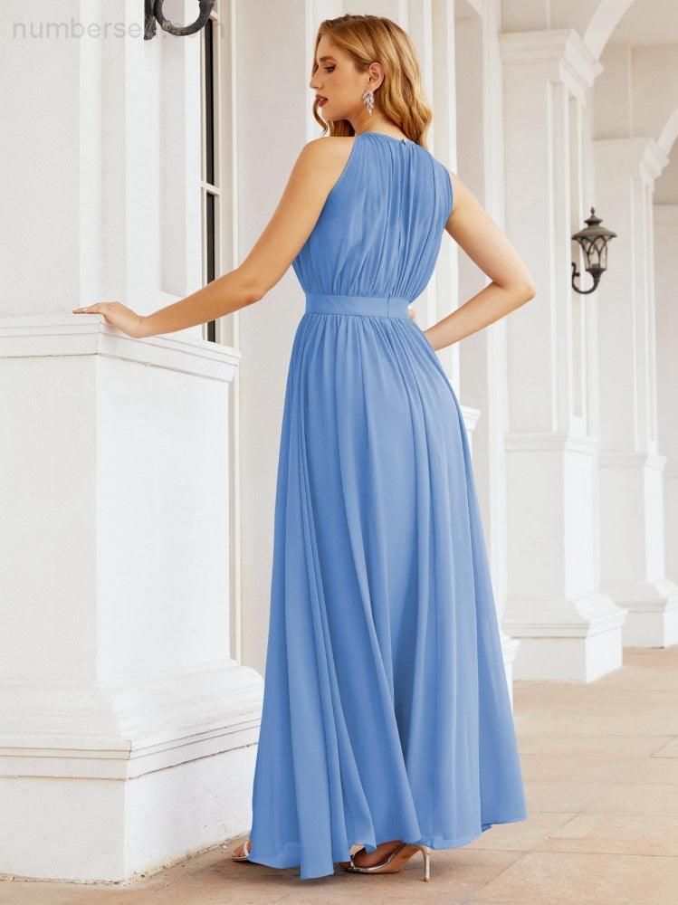 Vestido de Dama de Honra Numbersea com Alças, Cintura Império, Vestido Formal de Noite para Mãe da Noiva 28030
