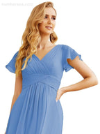 Vestidos de Baile Formais Numbersea para Mãe da Noiva com Mangas de Renda Vestido de Dama de Honra 28047