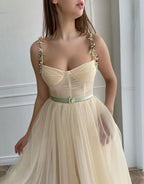 Apricot Homecoming Dress with Beading