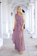 Ladies Chiffon One Shoulder Bridesmaid Evening Dress Wedding Party Evening Dress 28133