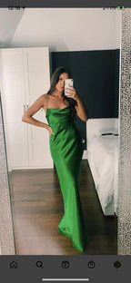 Vestido largo elegante verde ajustado Vestido de noche verde Y7297