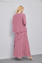 Abito da Sposa Madre con Cardigan Leggero Aperto Davanti Abito da Cerimonia Elegante 28081