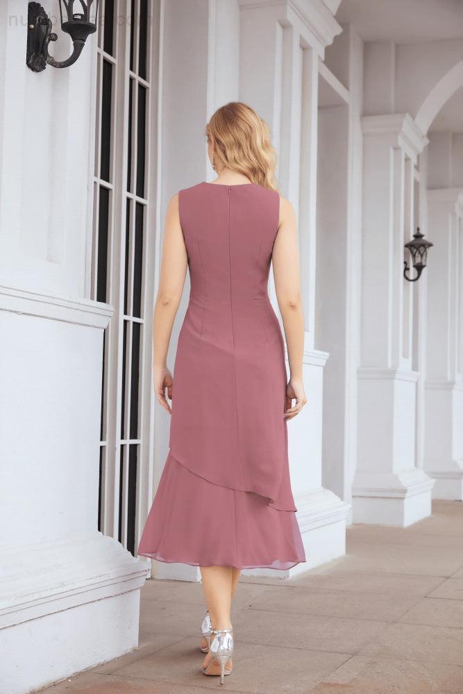 Vestido de fiesta formal de dos piezas en línea A para madre de la novia Numbersea 28072