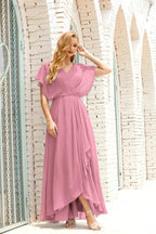 Mother of The Bride Dresses Plus Size V-Neck Floor Length Formal Prom Dress for Wedding Guest 28020