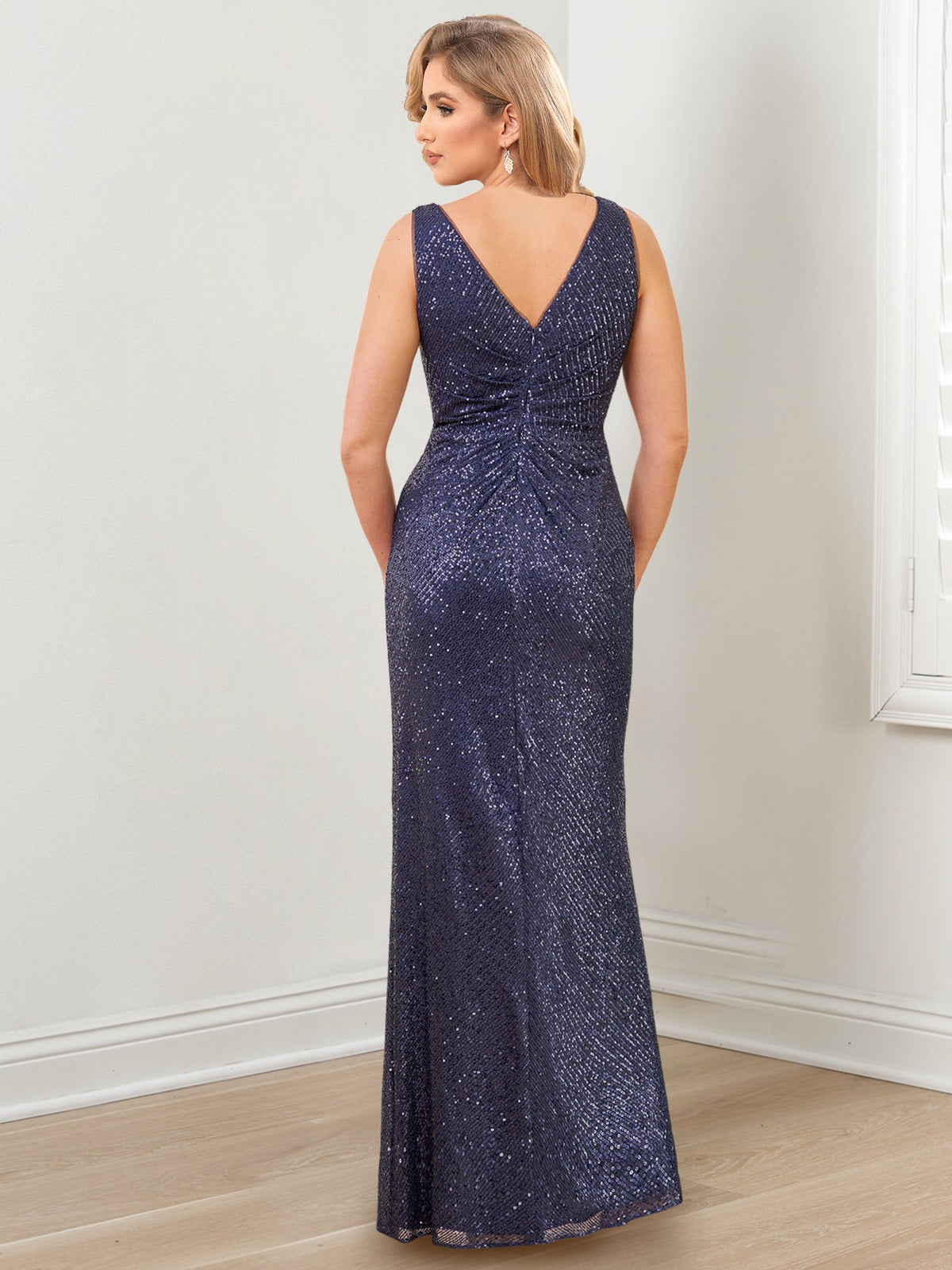 Floor Length V Neck Sheath Gowns for Mother of the Bride