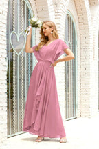 Mother of The Bride Dresses Plus Size V-Neck Floor Length Formal Prom Dress for Wedding Guest 28020