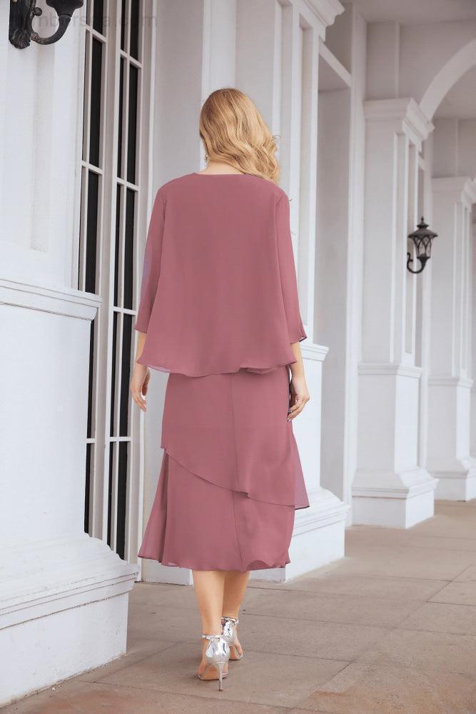 Vestido de fiesta formal de dos piezas en línea A para madre de la novia Numbersea 28072