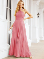 Crisscross Halter Bridesmaid Dresses for Party Wedding Evening Prom Maxi Ball Gowns 28053