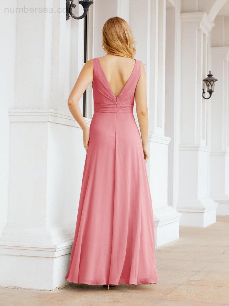 Bridesmaid Dresses for Wedding Ruffles Long Formal Prom Gowns 28039
